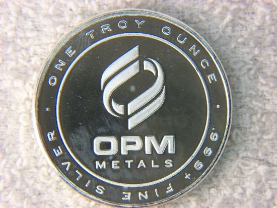 1 Ounce Opm .999 Silver Round