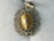 .925 Ladies Vintage Filigree Cats Eye Pendant