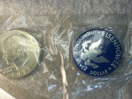 1971 S Eisenhower Dollar 40% Silver
