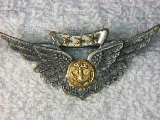 .925 Naval Air Three Star Aircrewman Brooch