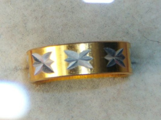 14 Karat Gold Filled 5 Mm Wedding Diamond Star Band