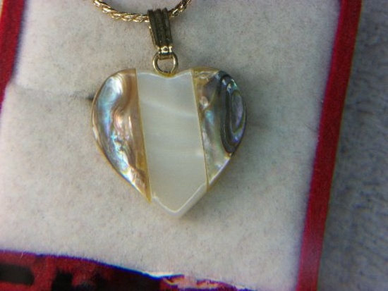 Ladies Mother-of-pearl Abalone Pendant Or Necklace