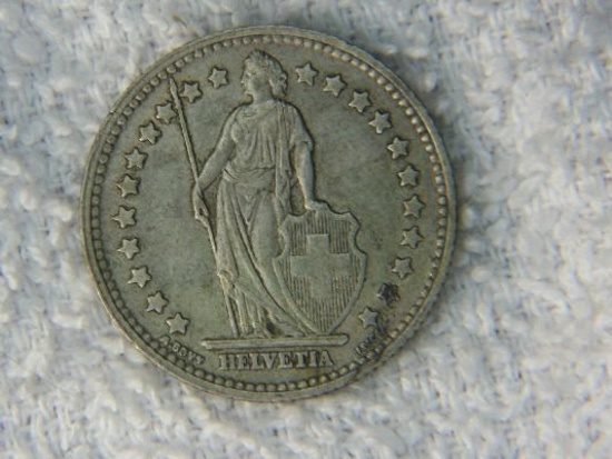 1945 Switzerland 1 Franc Silver