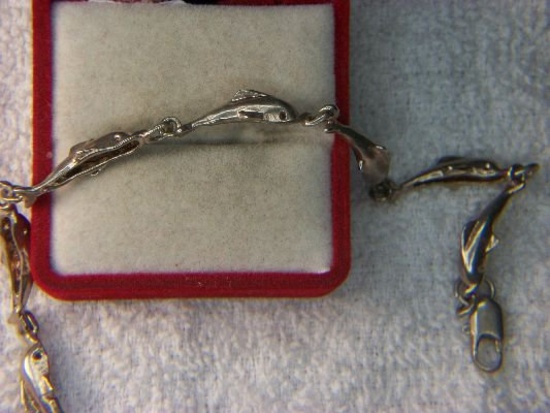 .925 Ladies Dolphin Bracelet