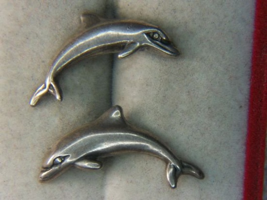 .925 Ladies Dolphin Ear Rings