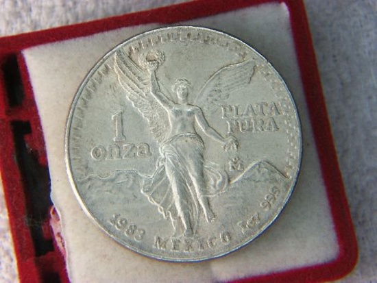 1 Ounce .999 Fine Silver 1983 Onza