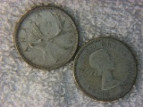 1955 And 1965 Canadian Silver Quarters