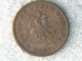 Bank Of Upper Canada Bank Token One Penny 1857