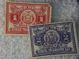 State Of New York One Dollar And Two Dollar Stock Transfer Tax Stamp