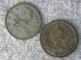 1943 And 1947 Canadian Silver Quarters