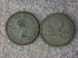 (2) 1956 Silver Canadian Quarters