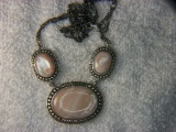 .925 Ladies Bezel Set Mother Of Pearl Necklace