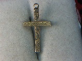 Ladies Victorian Cross 1/20 12 Carat Yellow Gold Over .925 Silver