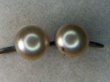 .925 Ladies Art Deco Button Pearl Earrings