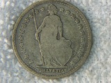 1880 Switzerland 1 Franc Silver