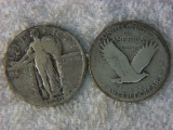 (2) Standing Liberty Quarters