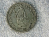 1945 Switzerland 1 Franc Silver