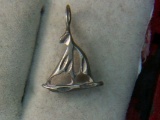 .925 Ladies Diamond Cut Sailboat Pendent