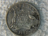 1942 Australian 6 Pence Silver World War Ii Era