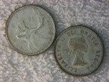 1957 And 1958 Canadian Silver Quarters