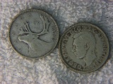1943 And 1944 Canadian Silver Quarers