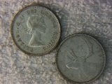 1961 And 1962 Canadian Silver Quarters