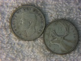 1949 And 1951 Canadian Silver Quarters