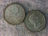 1963 And 1964 Canadian Silver Quarters