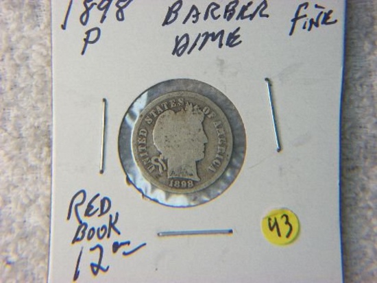 1898 P Barber Dime