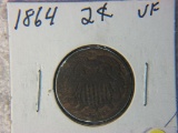 1864 2 Cent Copper World War 2 Era Coin