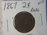 1867 2 Cent Copper World War 2 Era Coin