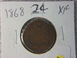 1868 2 Cent Copper World War 2 Era Coin