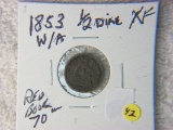 1853 1/2 Dime With Arrows