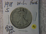 1918 S Walking Liberty 1/2 Dollar