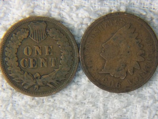 (2) 1900 & 1906 Indian Head Cent