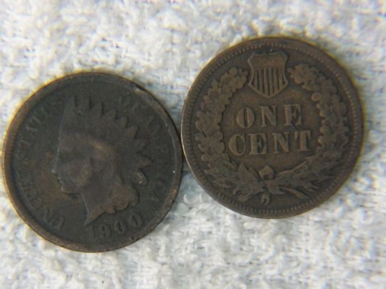 (2) 1900 & 1906 Indian Head Cent