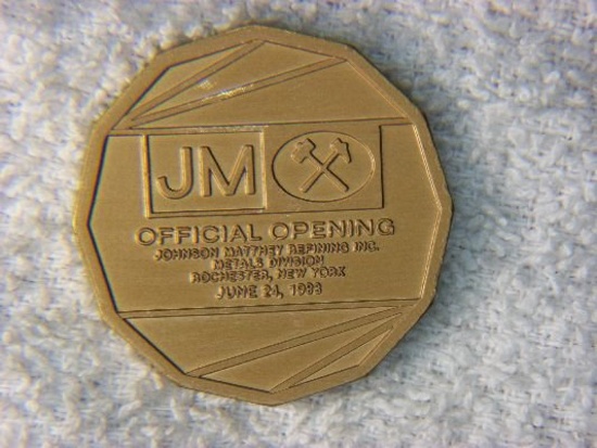 12 Sided J M Brass Coin