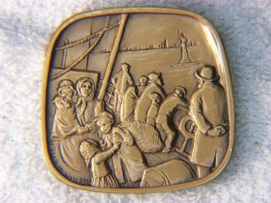Statue Of Liberty Brass Medal
