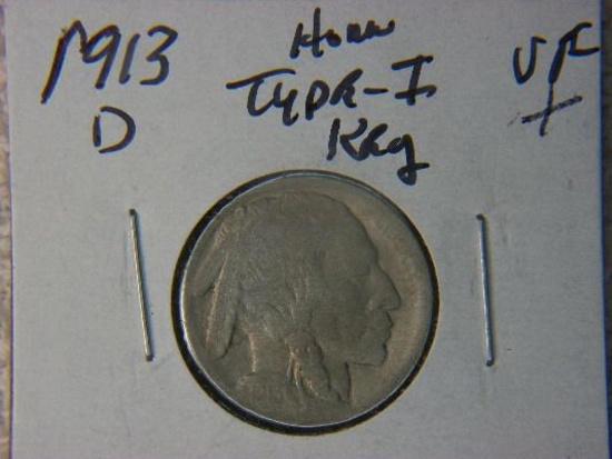 1913 D Type 1 Buffalo Nickel