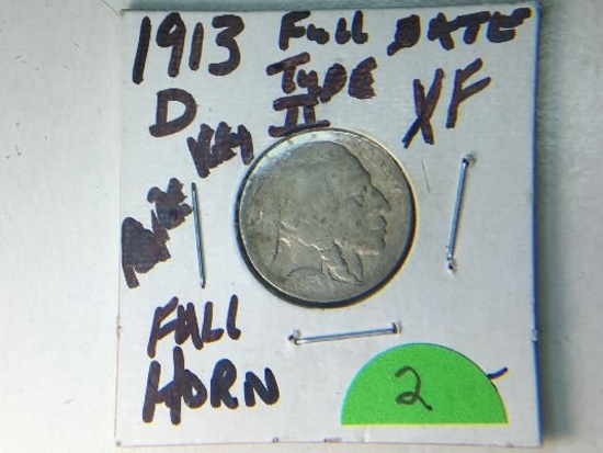 1913 D Type 2 Buffalo Nickel Extra Fine