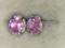 .925 Ladies 2 Carat Pink Ice Earrings