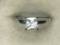 .925 Ladies 1 1/2 Carat Princess Cut Engagement Ring