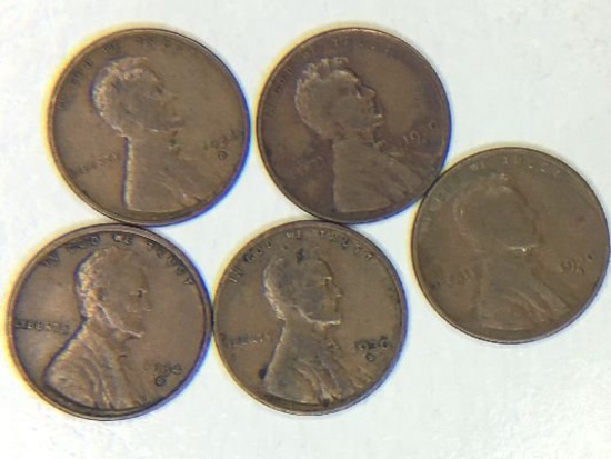 (1) 1930 S (2) 1930 D (2) 1934 D Lincoln Cents