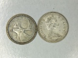 1955 And 1965 Canadian Silver Quarters