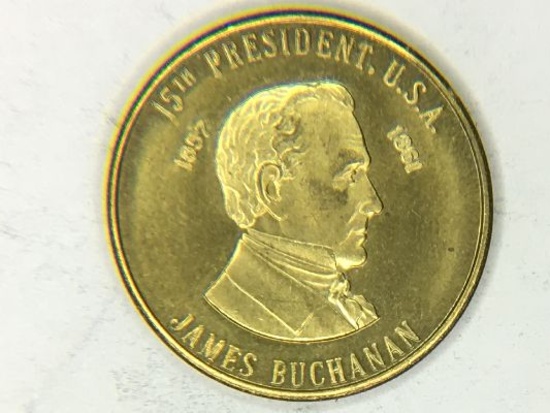 James Buchannan 15th President Of The U.S.A. Brass Collector Token