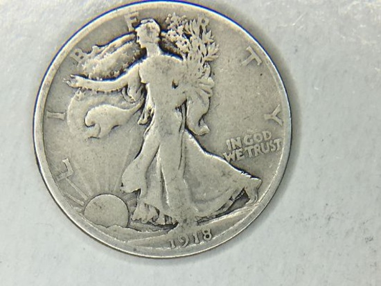 1918 S Walking Liberty Half Dollar