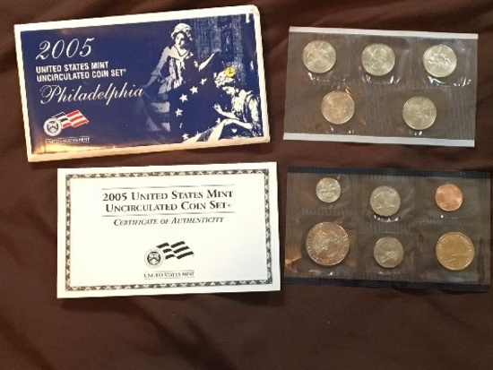 2005 P 11 Piece Mint Set With Both Nickel Designs And 5 Statehood Quarters