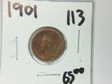 BEAUTIFUL UNCIRCULATED 1901 INDIAN HEAD PENNY.  ALL THE DIAMONDS ARE VISIBL