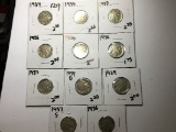CARDED AND DATED BUFFALO NICKELS LOT