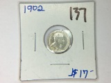 1902 SILVER CANADIAN 5 CENT PIECE